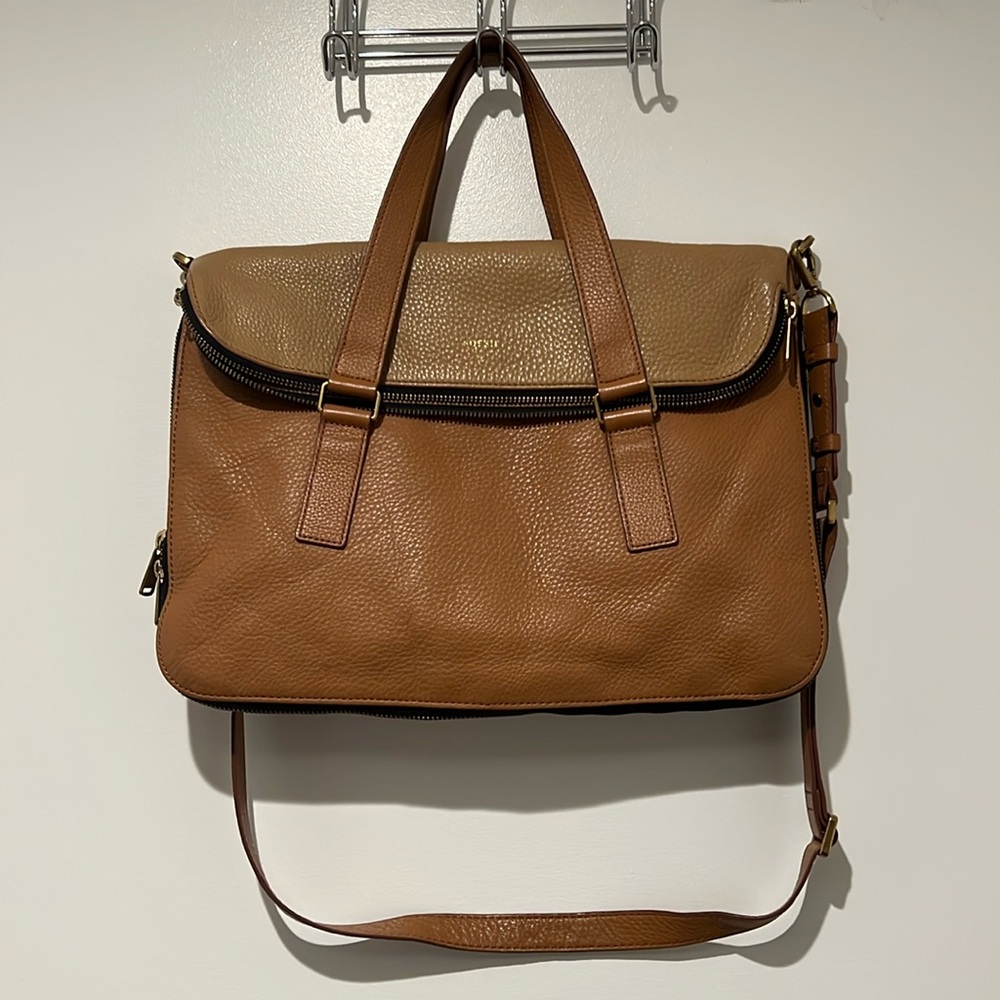 Fossil leather cross body bag